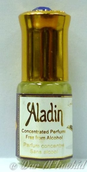 Parfum concentré sans alcool Musc d'Or Aladin (3 ml). Parfum mixte (hommes et femmes).