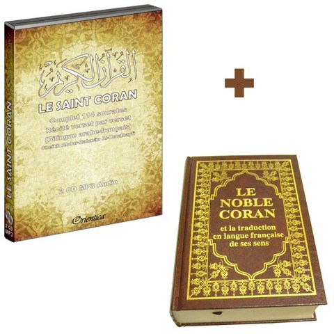 Pack Livre + 2 CD MP3 : Coran complet bilingue (arabe / français)