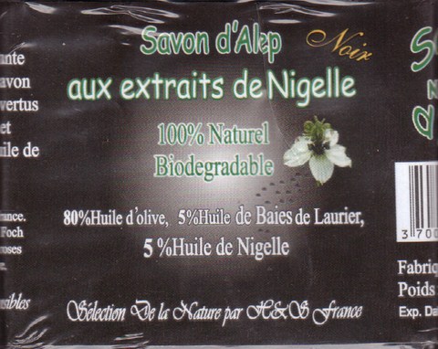 Savon d'Alep Noir Aux Extraits De Nigelle